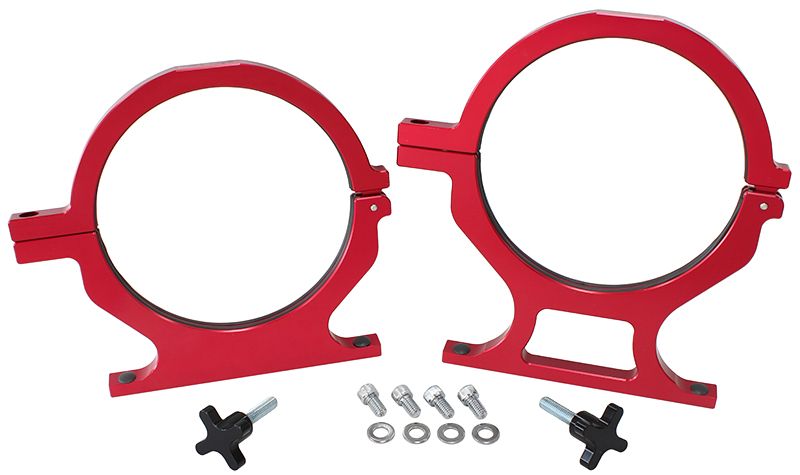 Billet Nitrous Bottle Brackets - Red  Suits 10lb. & 15lb. Bottles, Sold As A Pair