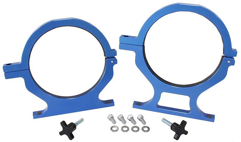 Billet Nitrous Bottle Brackets - Blue  Suits 10lb. & 15lb. Bottles, Sold As A Pair