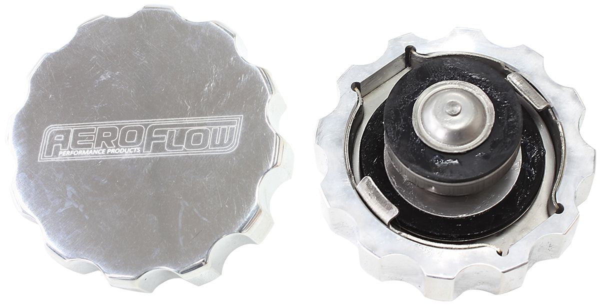 Billet Radiator Cap Small Styles - Polished  Suit 32mm Water Neck, 21 PSI