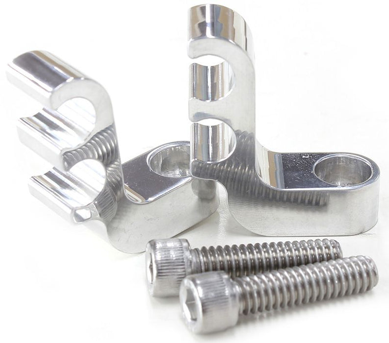Ignition Lead Separator - Polished (Pair)  Holds x2 Leads, Mounts to Valve Covers 1/4" Bolt
