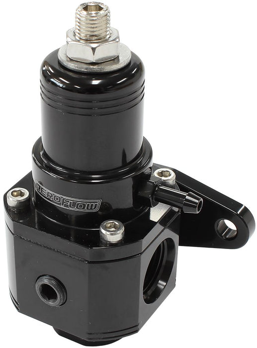 Carburettor/EFI 3-Port800hp Billet Bypass Fuel Pressure Regulator 3-60 psi Adjustable   Black Finish. 3 x -8 ORB Ports & 1 x 1/8" NPT Port