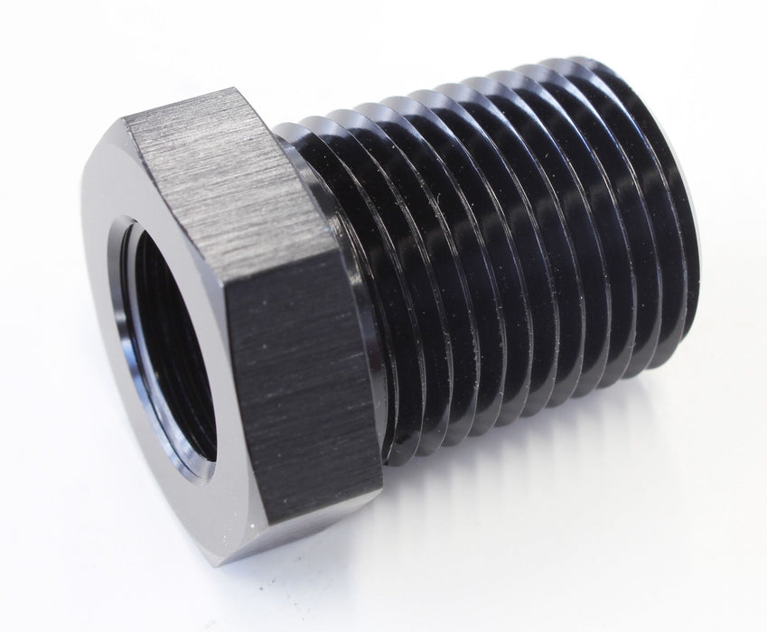 Temperature Probe Adapter  1/2" NPT to 5/8"-18 UNF, Black