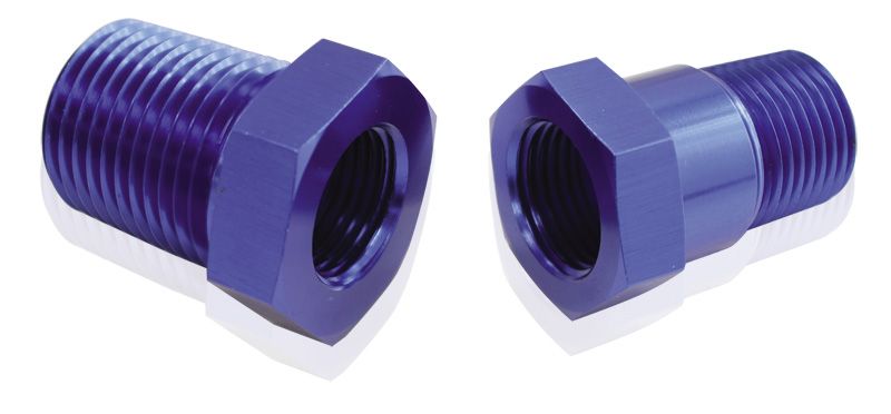 Temperature Probe Adapter  1/2" NPT to 5/8"-18 UNF, Blue