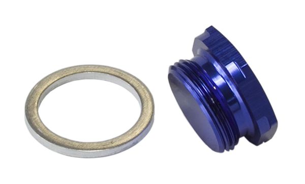 Holley Fuel Bowl Inlet Blank Plug  Blue finish, 7/8"-20
