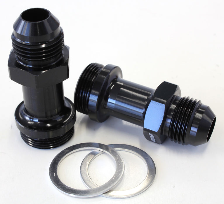 Carburettor Adapter - Male 7/8" x 20 to -8AN  Black Finish. Suit Holley Inlet Feed