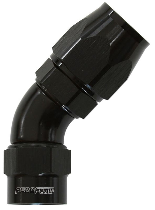Kryptalon® Series Heavy Duty One Piece Swivel 45° Hose End -6AN Black Finish. Suits Kryptalon® Series Hose