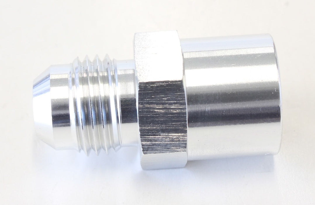 Metric Female O-Ring Seal to AN Adapter M14 x 1.5 to -6AN Use with OEM Hard Lines, Silver finish