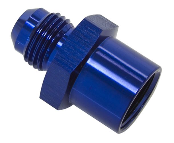 Metric Female O-Ring Seal to AN Adapter M16 x 1.5 to -6AN Use with OEM Hard Lines, Blue finish
