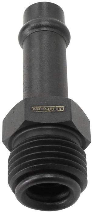 Straight Holley / Stromberg Inlet Fitting - Black 5/8" -20 Thread to 3/8" Barb