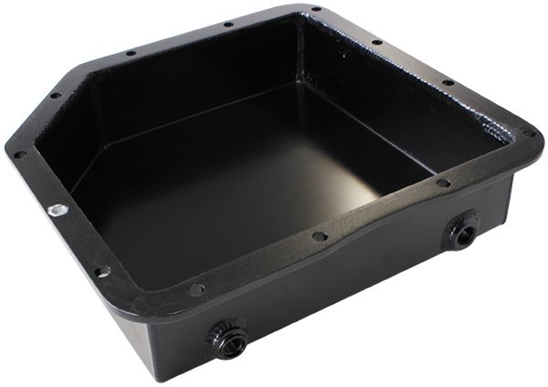 3" Deep Fabricated Transmission Pan including Filter Extension   Black Finish. Suit GM Turbo 350