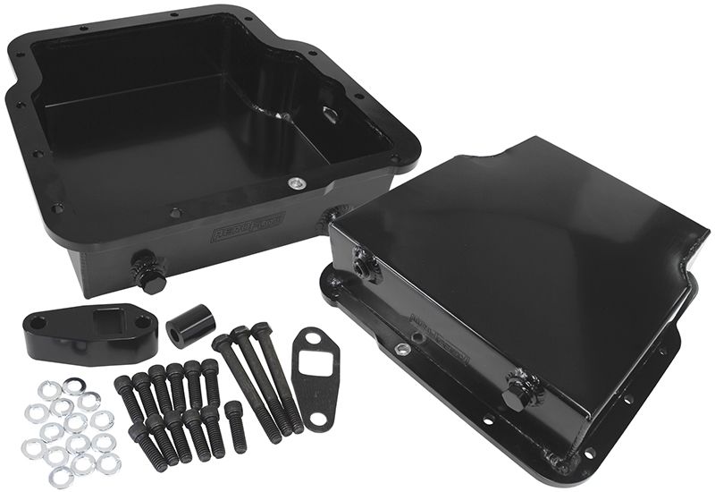 3.25" Deep Fabricated Transmission Pan including Filter Extension   Black Finish. Suit Holden Trimatic