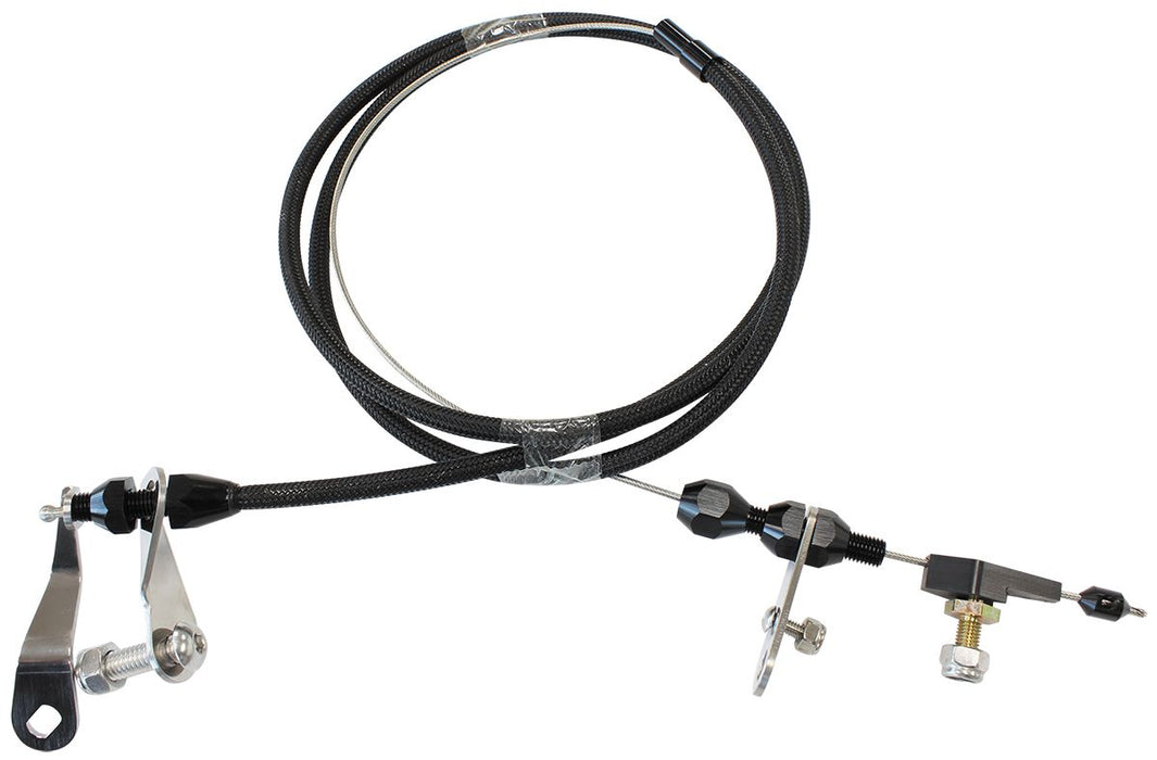 Kickdown Cable With Black Stainless Steel Cover & Black Ends Suit Ford C6 Transmission