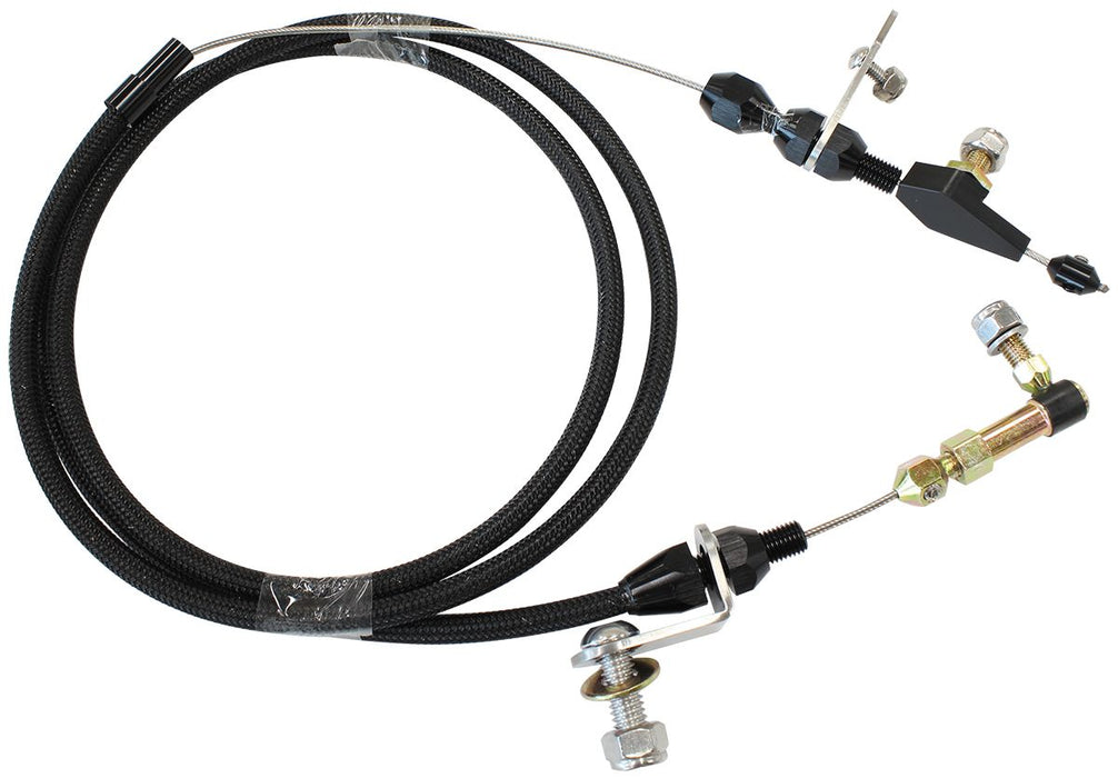 Kickdown Cable With Black Stainless Steel Cover & Black Ends Suit GM Powerglide Transmission
