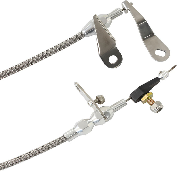 Kickdown Cable With Stainless Steel Cover & Chrome Ends  Suit Ford C4 Transmission