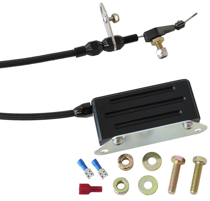 Kickdown Cable With Black Stainless Steel Cover & Black Ends Suit GM TH400 Transmission