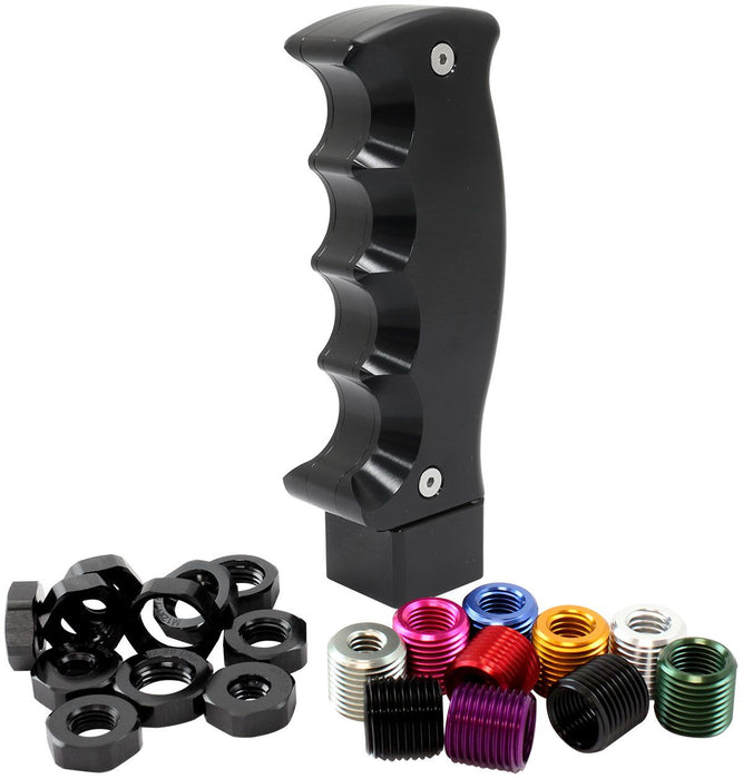 Aeroflow Bang Shift Billet Pistol Manual Gear Knob - Black With Universal Thread Inserts