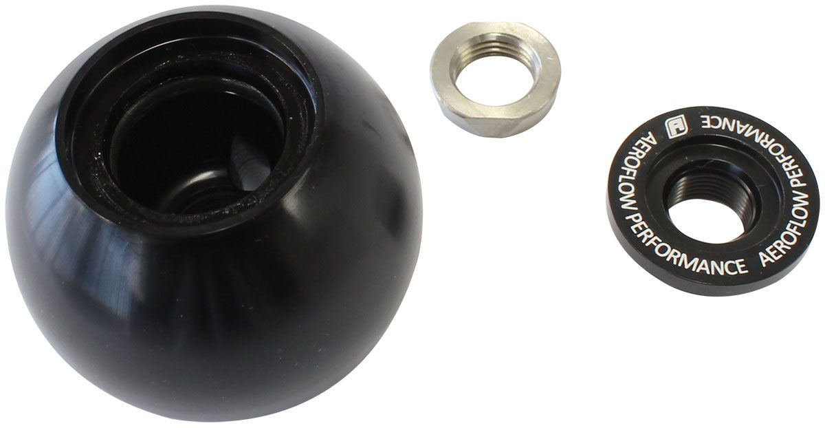 Bang Shift Billet Round Gear Knob with Bare Button Boss   Black Finish