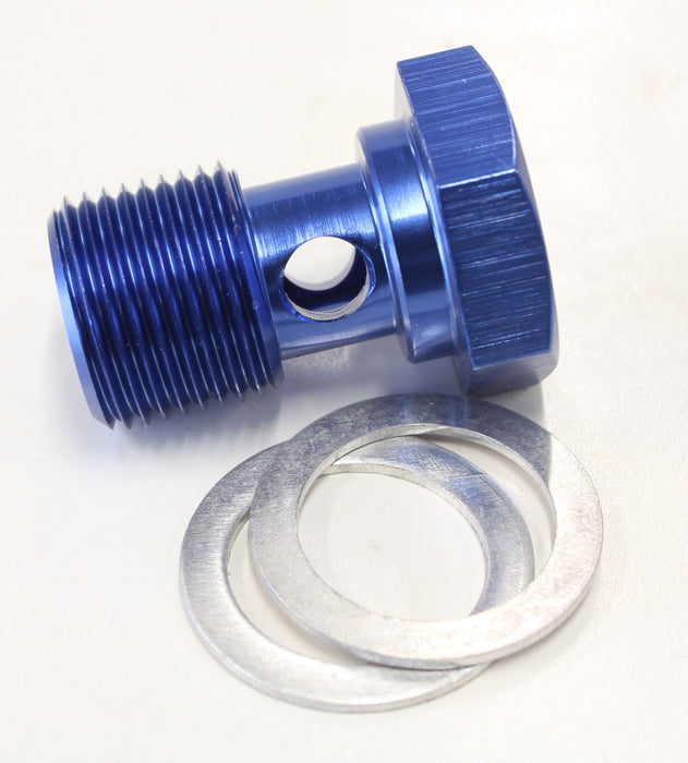 Alloy Banjo Bolt 5/8" x 20  Blue Finish