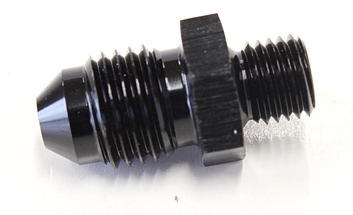 Metric to Male Flare Adapter M8 x 1.0mm to -4AN  Black Finish