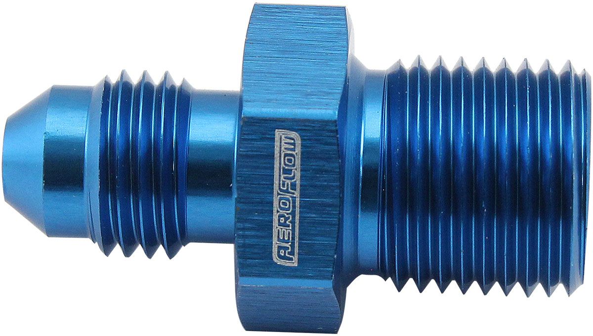 Metric to Male Flare Adapter M14 x 1.25mm to -6AN  Blue Finish