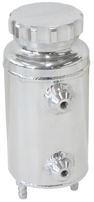 Universal 800mL Radiator Overflow Tank - Polished Finish   7-1/2" Height x 3-1/2" Diameter