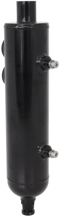 Aeroflow 1.25L Universal Breather Tank - Black Finish 16-3/8" Height x 3-1/8" Diameter, 2 x -12 ORB Ports