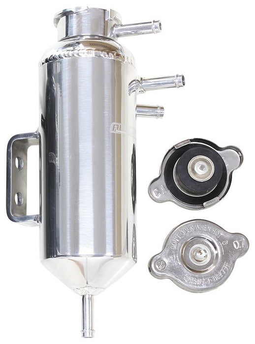 Universal Header Tank - Polished With 5/16" Male Barbs, Radiator Cap & Blanking Cap