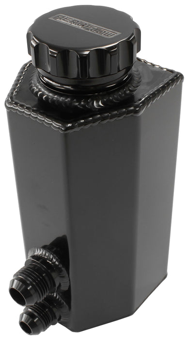 Universal Fabricated Power Steering Tank - Black  With -8AN & -10AN Ports, 660ml (22.5oz)