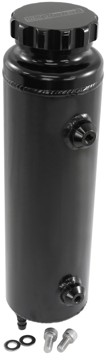 Aeroflow Universal Large Fabricated Alloy Radiator Overflow Tank - Black Finish  1450ml capacity, 12" Overall Height x 3-1/2" Diameter