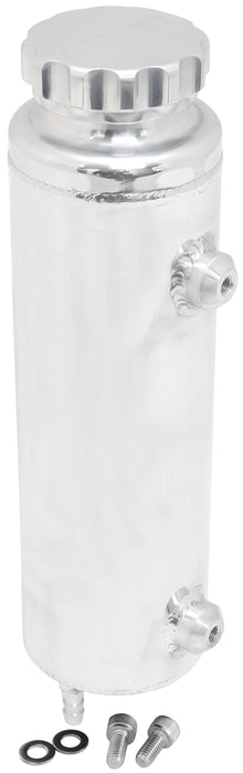 Aeroflow Universal Large Fabricated Alloy Radiator Overflow Tank - Polished Finish  1450ml capacity, 12" Overall Height x 3-1/2" Diameter