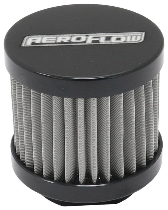 Aeroflow Stainless Steel Small Billet Breather with -10AN Female Thread  Black Finish