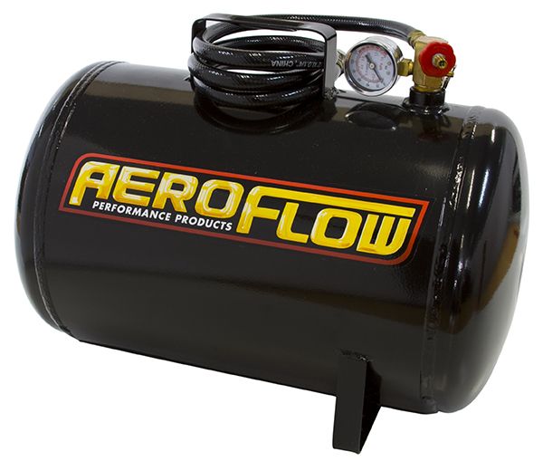 5 Gallon Steel Portable Air Tank - Black (125 PSI Max)   Tank Dimensions: 15-3/4" (400mm) x 11-13/16" (300mm)