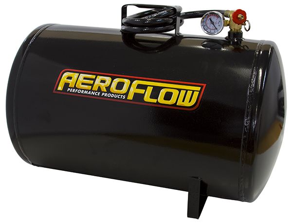 10 Gallon Steel Portable Air Tank - Black (125 PSI Max)  Tank Dimensions: 21-1/16" (535mm) x 14-11/64" (360mm)