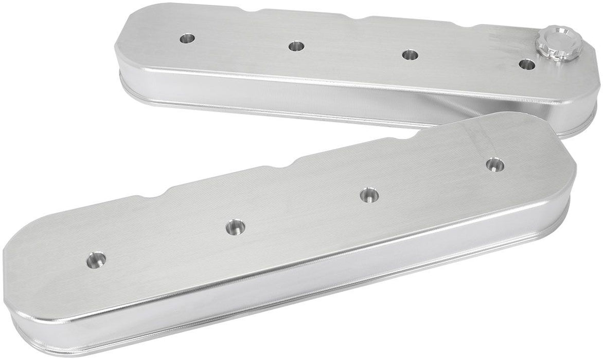 Aeroflow GM LS Billet Valve Cover Set, Raw Finish with No Logo Suit GM LS Series Engines. No Coil Mounts