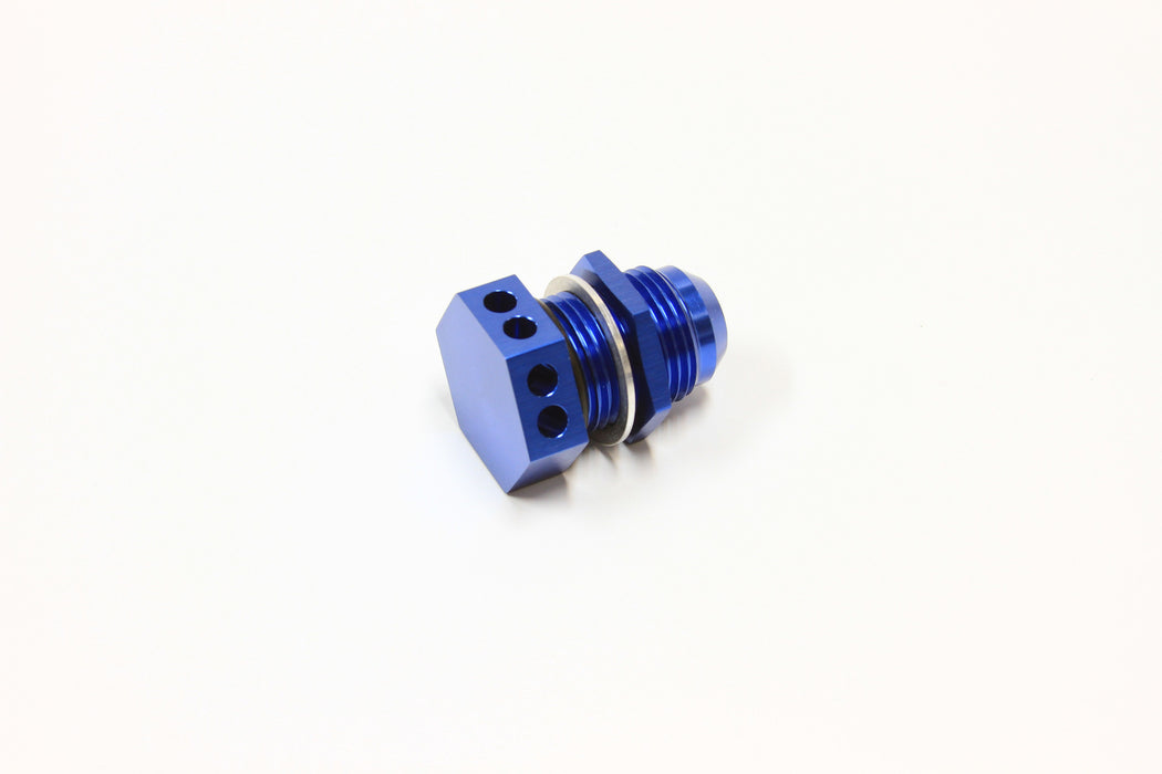 Bolt In Breather Bulkhead -10  Blue Finish