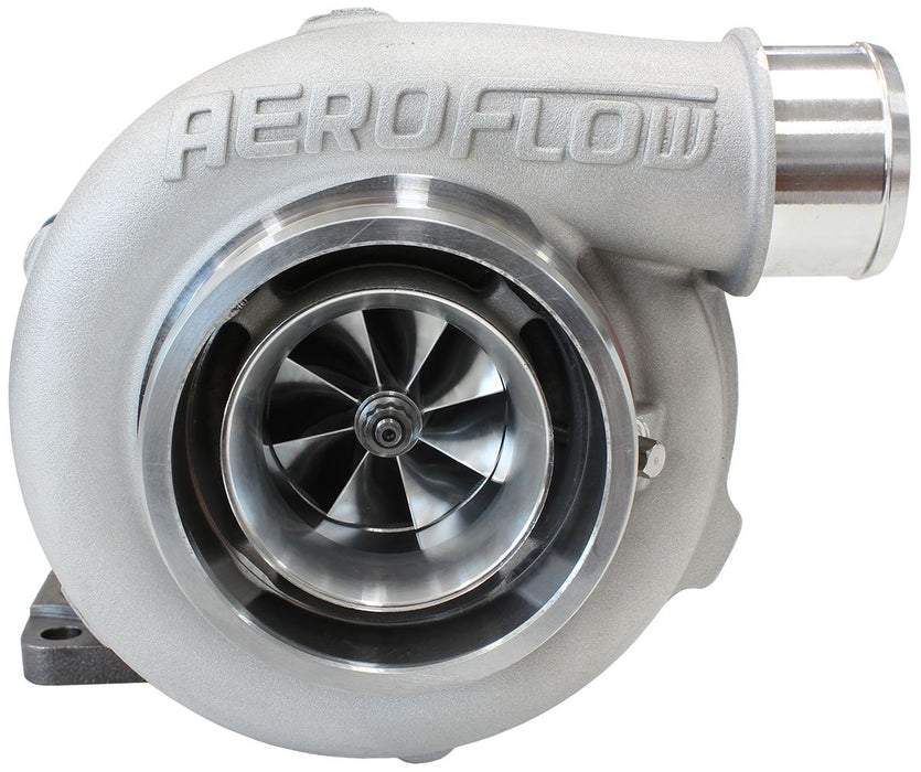 Aeroflow BOOSTED 5455 .63 Turbocharger 650HP, Natural Cast Finish External Wastegate, T3 Inlet Flange, V-Band Exhaust Flange