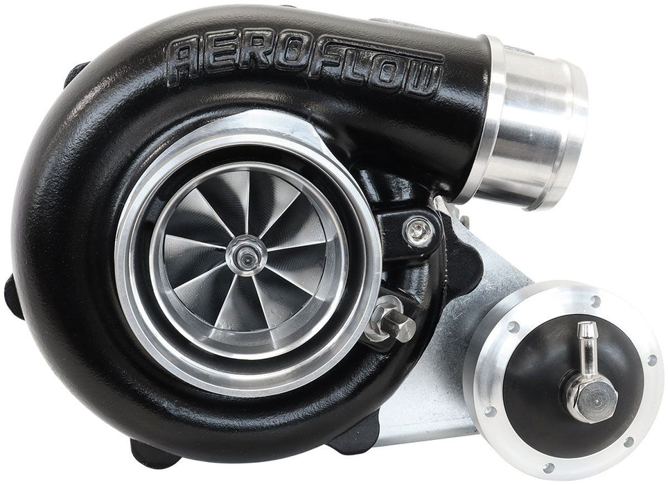 Aeroflow BOOSTED B5455 T3 .83 Internal Wastegate Turbocharger 660HP, Hi Temp Black Finish T3Inlet Flange, Ford 5-Bolt Exhaust Flange