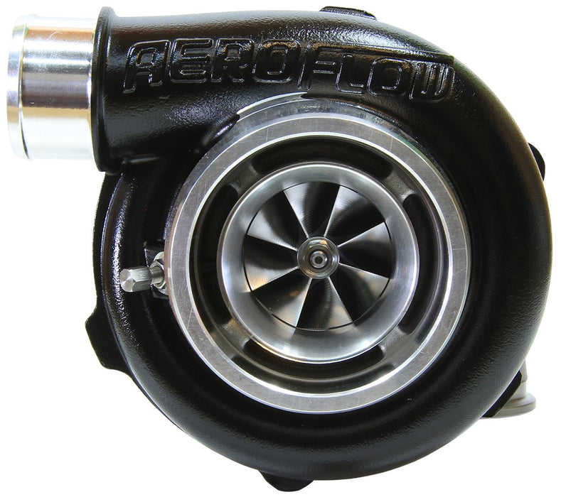 Aeroflow BOOSTED 5455 .83 Reverse Rotation Turbocharger 650HP, Hi Temp Black Finish External Wastegate, V-Band Inlet & Exhaust Flanges
