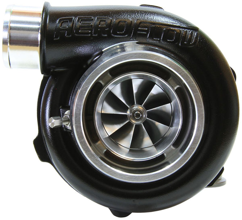 Aeroflow BOOSTED 5855 .83 Reverse Rotation Turbocharger 750HP, Hi Temp Black Finish External Wastegate, V-Band Inlet & Exhaust Flanges