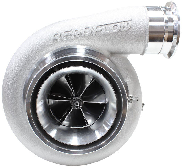 Aeroflow BOOSTED 8888 T4 1.25 Turbocharger 1600HP, Natural Cast Finish External Wastegate, T4 Twin Entry Inlet Flange, V-Band Exhaust Flange