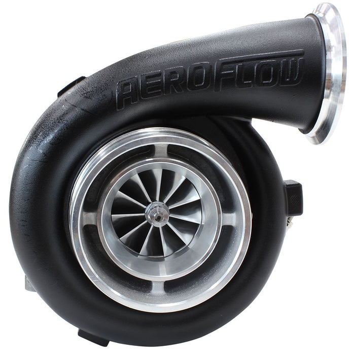 Aeroflow BOOSTED 7075 T4 1.15 Turbocharger 950HP, Hi Temp Black Finish External Wastegate, T4 Twin Entry Inlet Flange, V-Band Exhaust Flange