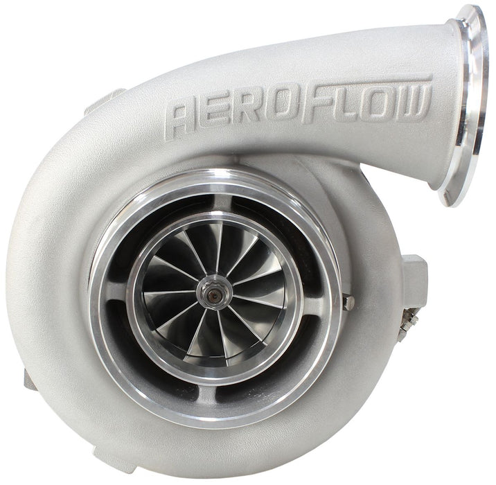 Aeroflow BOOSTED 7675 T4 1.15 Turbocharger 1120HP, Natural Cast Finish External Wastegate, T4 Twin Entry Inlet Flange, V-Band Exhaust Flange