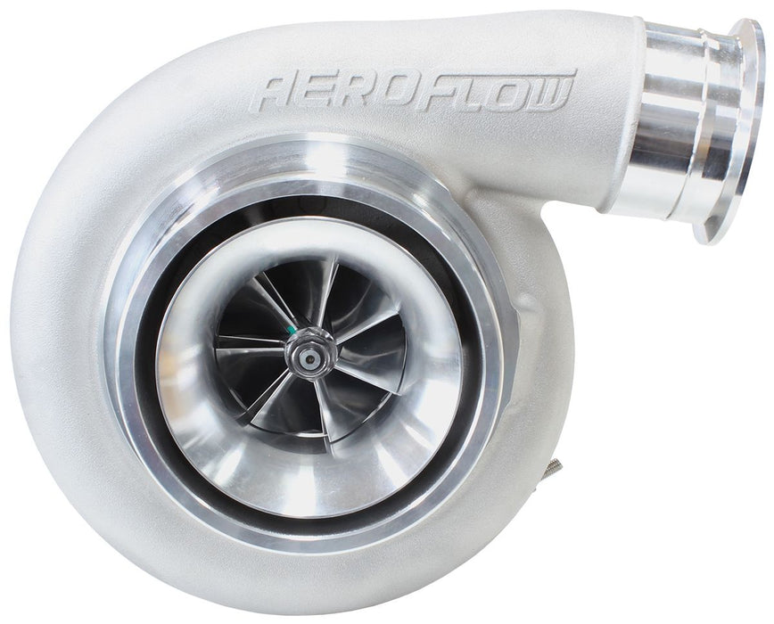 Aeroflow BOOSTED 7588 T4 1.25 Turbocharger 1500HP, Natural Cast Finish External Wastegate, T4 Twin Entry Inlet Flange, V-Band Exhaust Flange