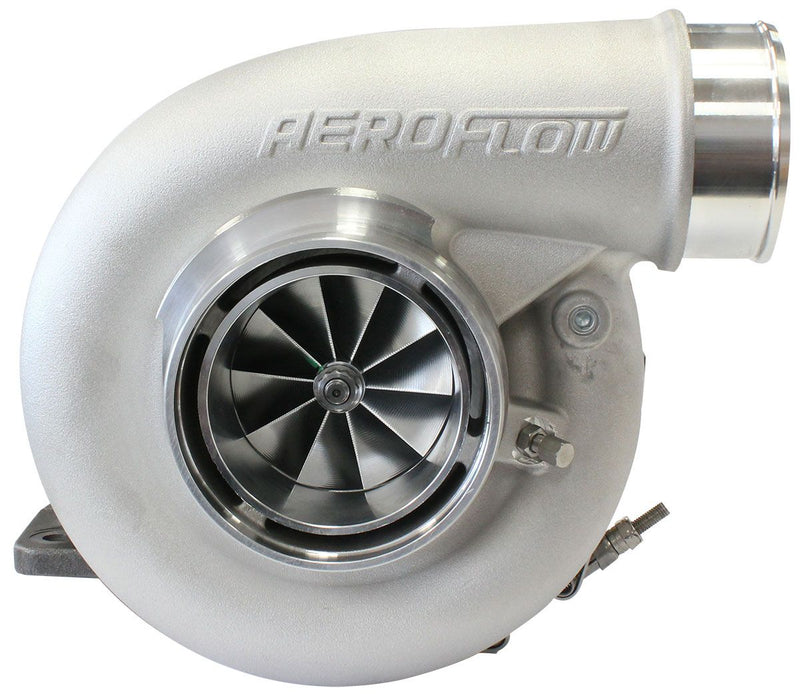 Aeroflow BOOSTED 7375 T4 1.01 Turbocharger 1200HP, Natural Cast Finish External Wastegate, T4 Inlet Flange, V-Band Exhaust Flange