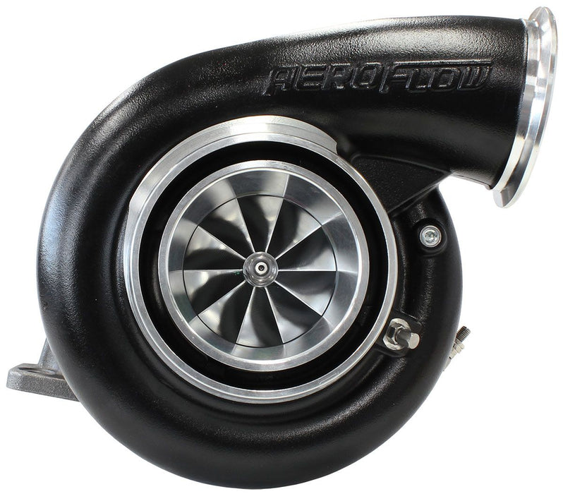 Aeroflow BOOSTED 7975 T4 1.15 Turbocharger 1450HP, Hi Temp Black Finish External Wastegate, T4 Inlet Flange, V-Band Exhaust Flange
