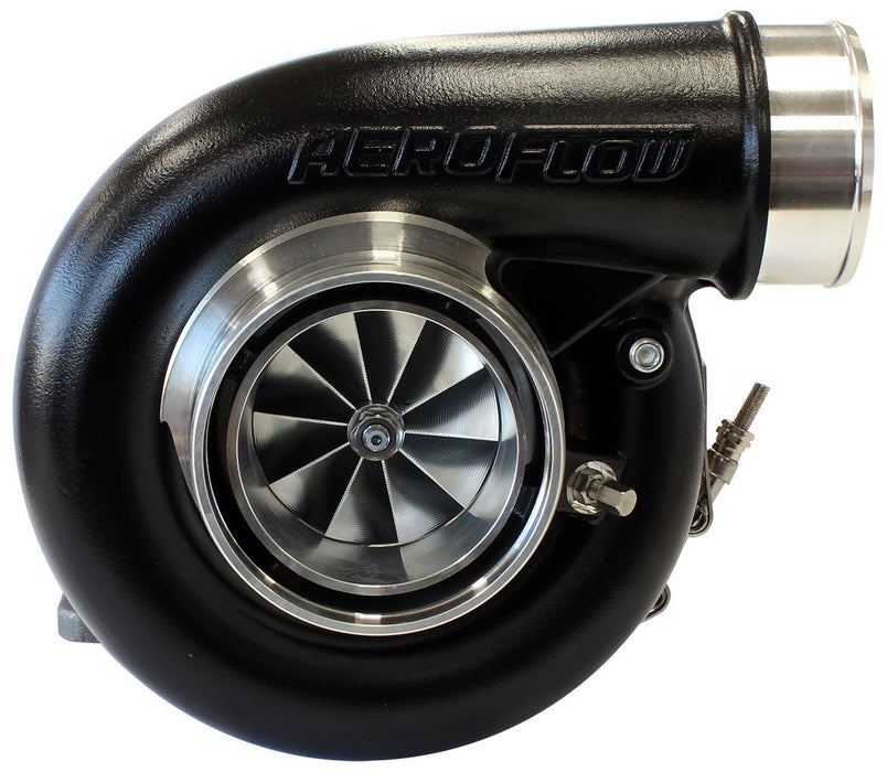 Aeroflow BOOSTED 7375 T4 1.25 Turbocharger 1200HP, Hi Temp Black Finish External Wastegate, T4 Inlet Flange, V-Band Exhaust Flange
