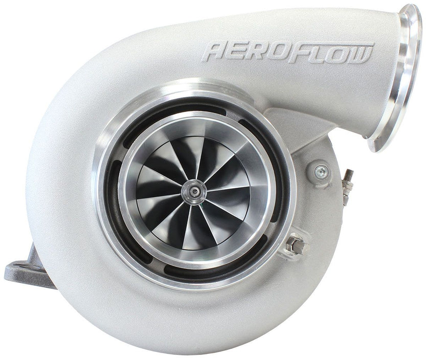 Aeroflow BOOSTED 7975 T4 1.25 Turbocharger 1450HP, Natural Cast Finish External Wastegate, T4 Inlet Flange, V-Band Exhaust Flange