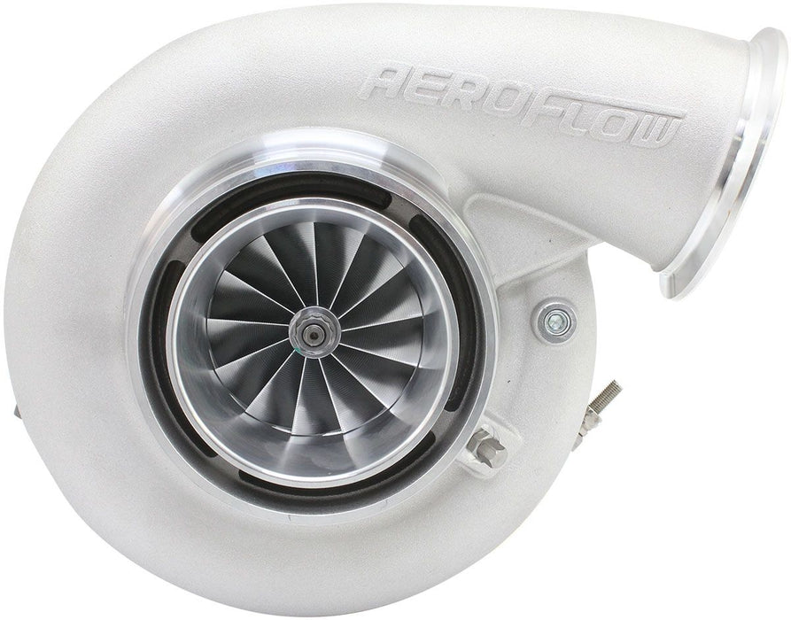 Aeroflow BOOSTED 8082 T4 1.28 Turbocharger 1600HP, Natural Cast Finish External Wastegate, T4 Inlet Flange, V-Band Exhaust Flange