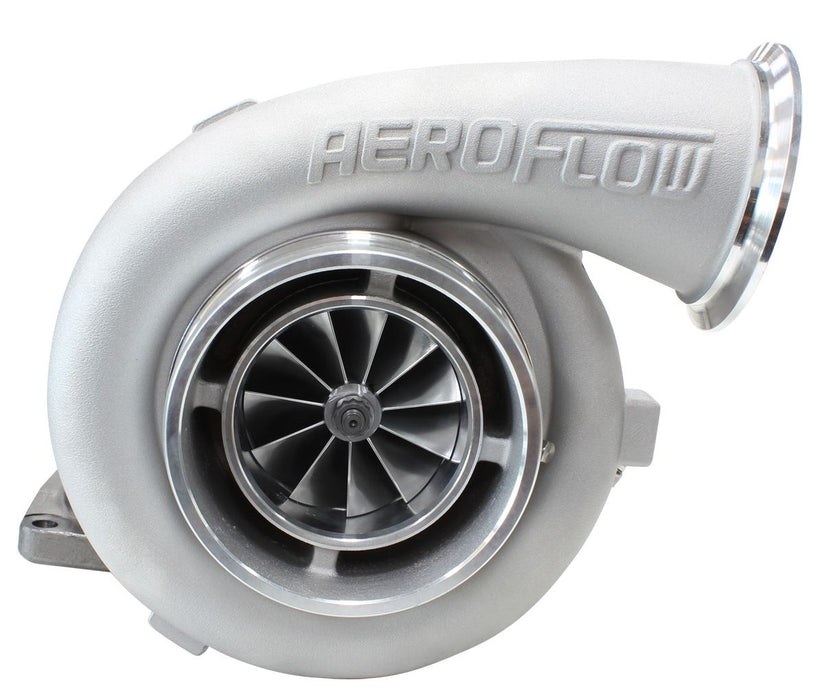 Aeroflow BOOSTED 8077 T6 1.26 Turbocharger 1250HP, Natural Cast Finish External Wastegate, T6 Twin Entry Inlet Flange, V-Band Exhaust Flange