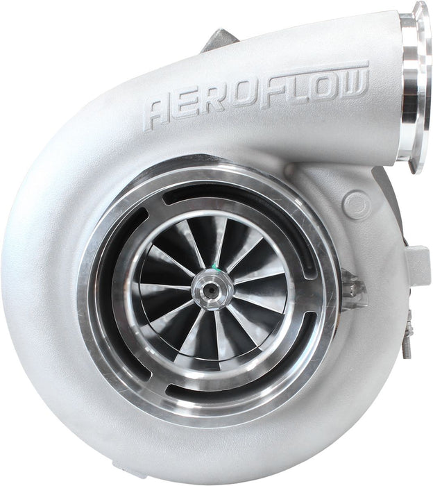 Aeroflow BOOSTED 94103 T6 1.24 Turbocharger 2500HP, Natural Cast Finish External Wastegate, T6 Twin Entry Inlet Flange, V-Band Exhaust Flange